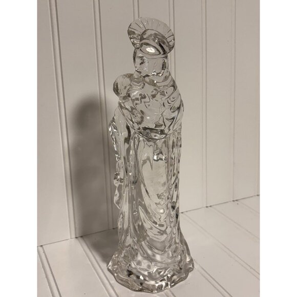 Glass Madonna Holding Baby Jesus Figurine Virgin Mary Christ Child 12” Tall - Picture 9 of 11